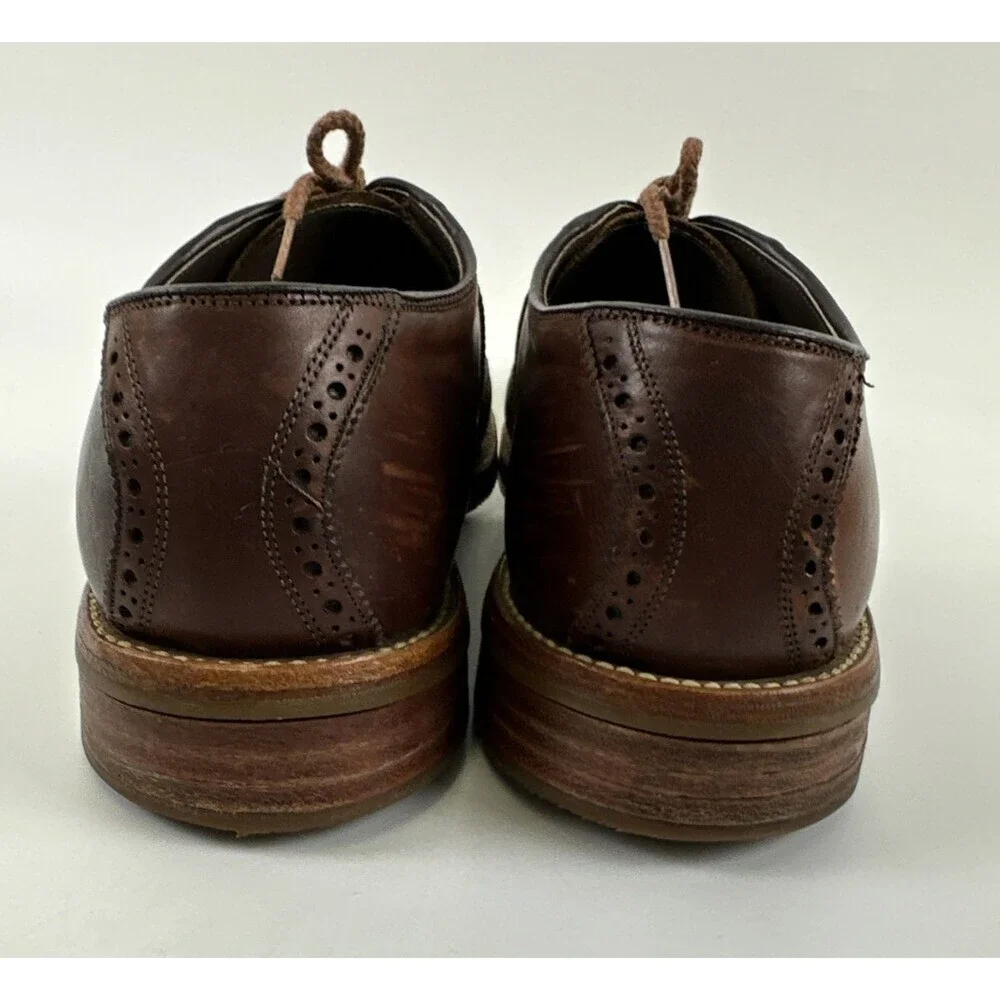 Johnston‎ And Murphy Brogue Brown Leather Oxford Lace Up Vibram USA Mens 8.5 M